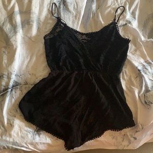 Black lace romper